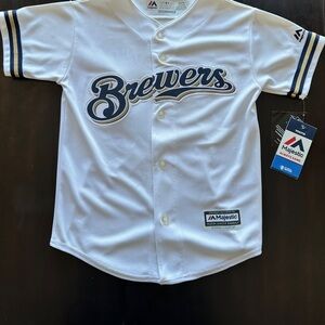 Brewers White and Blue Kids Jersey